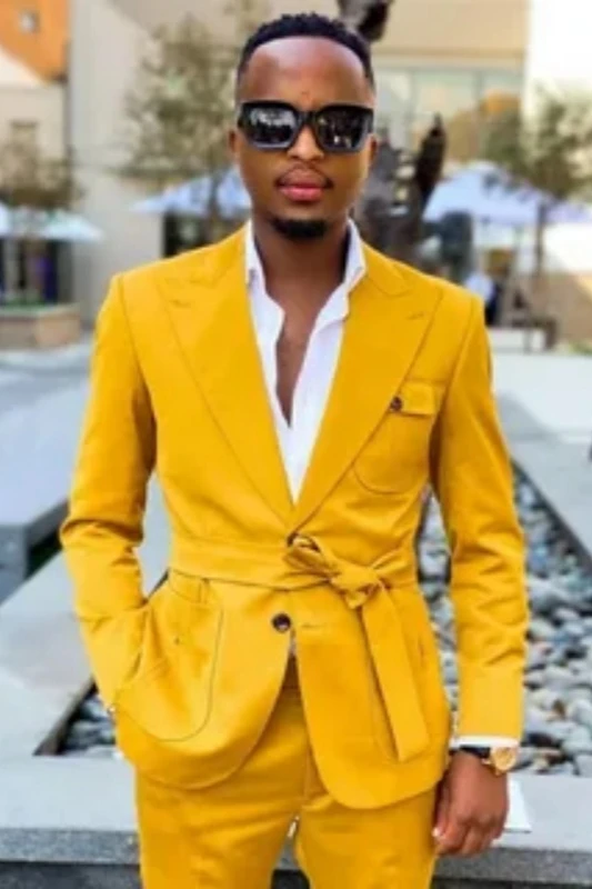 Timothy Yellow Peaked Lapel Prom Men Suits