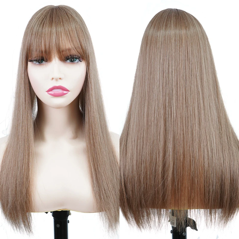 Long Straight Wigs For Women Heat-resistant Fiber Hair With Bangs
