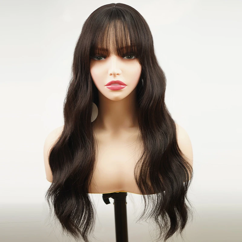 Long Curly Wig in Synthetic with Natural Waves, Lightweight Design Mechanically Styled Hair