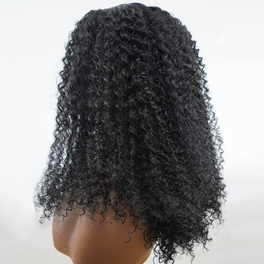 African American Women's Wigs with U-shaped Front Lace, Afro Kinky Curly Synthetic Hair