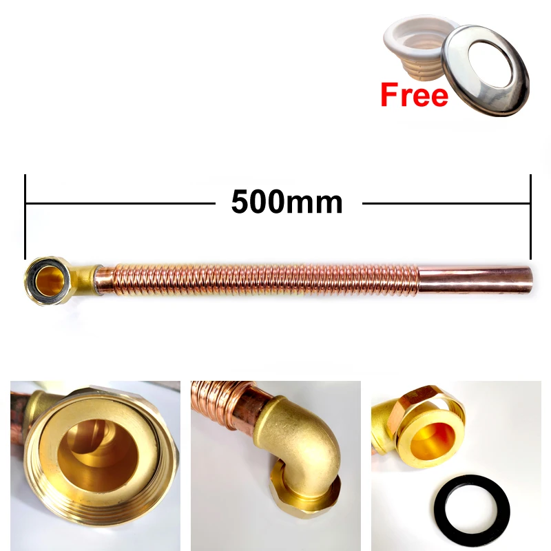 VAKNZ Bathtub Copper Drain pipe flexible drain pipe waste drain pipe for bathtub drain pipes