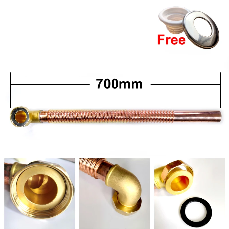 VAKNZ Bathtub Copper Drain pipe flexible drain pipe waste drain pipe for bathtub drain pipes