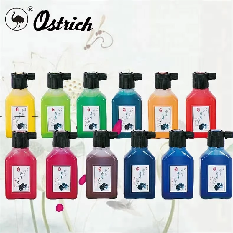 12 Colors Chinese Calligraphy Ink Set