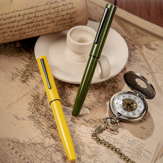 Hongdian fountain pen men's high-end student with bag tip calligraphy pen elbow art lady high-end exquisite dark tip extra fine office financial pen ink bag gift high value C1 explorer gift