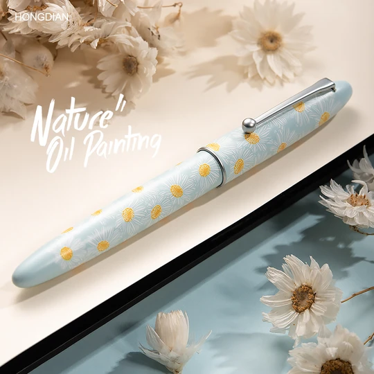 Hongdian fountain pen for girls with high appearance value, students for men, high-end gifts for gift-giving, calligraphy pen gift box, business high-end signature pen ink capsule can be replaced C3 retro small fresh natural oil painting color ink