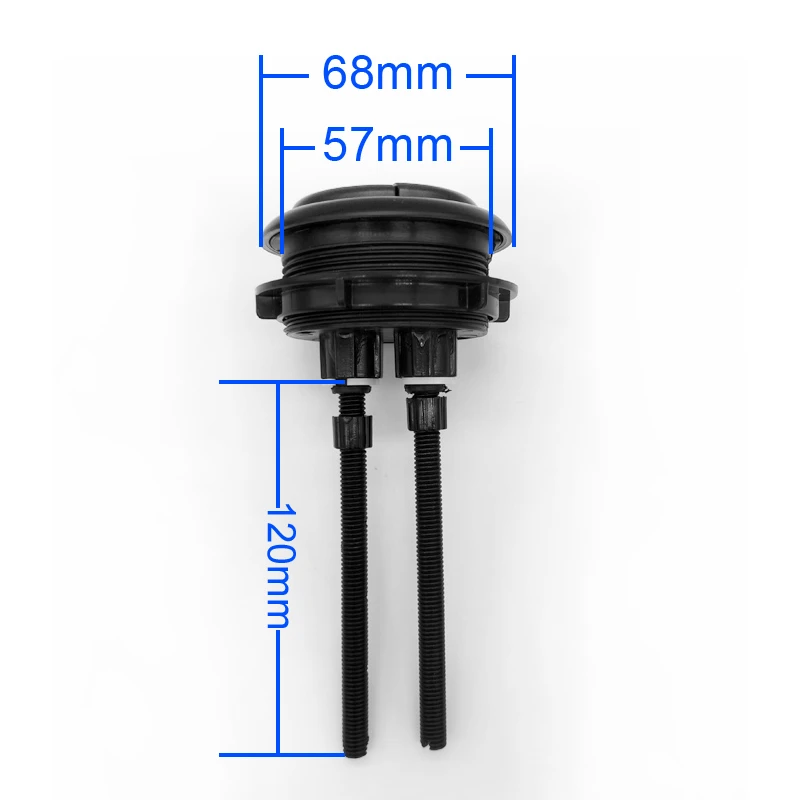 58mm Dual Flush Toilet Cistern Black Colour Round Shape Push Button