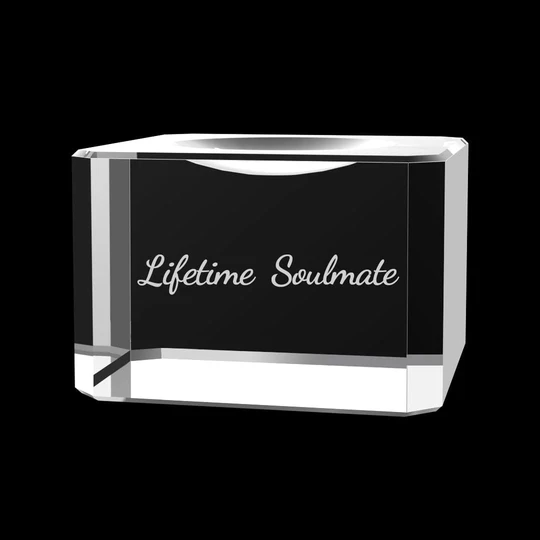 Crystal Base with Laser Engraving Text