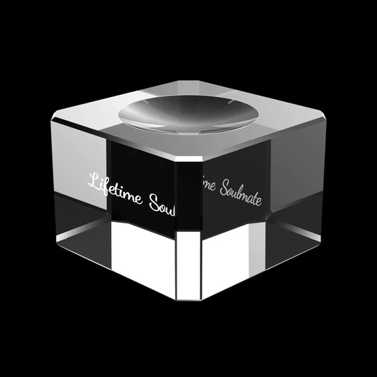 Crystal Base with Laser Engraving Text