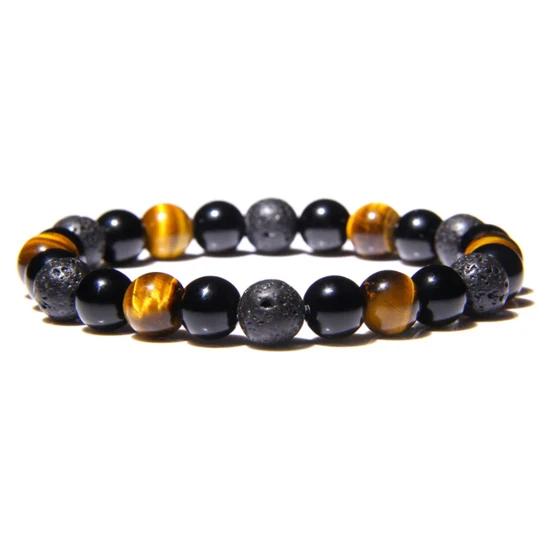 Invincible Spirit Bracelet - Lava Stone, Tiger Eye