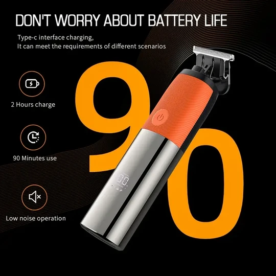 Professional Electric Hair Clipper for Men, USB Rechargeable 600mAh Lithium Battery, Engraved Barber Shop Beard and Hair Cutting Tool, Ideal Father's Day Gift