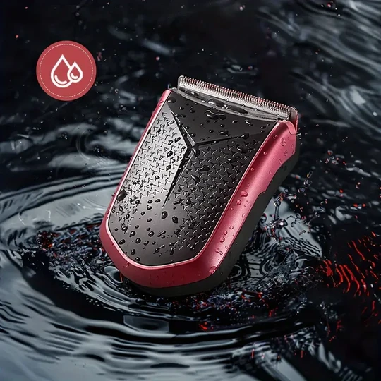 Sleek Red & Black Cordless Hair Clipper for Men - USB Rechargeable with 1400mAh Battery, Low Noise Beard Trimmer & Grooming Kit with LED Display - Perfect for Home Use & Barbers - Ideal Christmas Gift