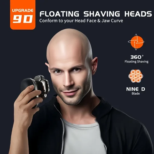 9D Electric Head Shaver For Bald Men, 6 In 1 Electric Razor For Bald Men, Upgraded 6-in-1 Head Shaver For Bald Men, Grooming Kit Electric Shaver For Men, Cordless Rechargeable Bald Head Razor For Home&Travel, Best Mens Gift, Christmas Gift