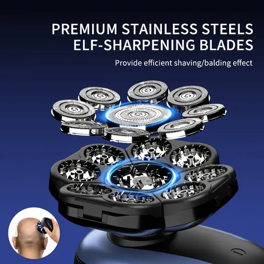 Head Shavers For Bald Mens, Upgraded 9D Electric Razor For Men, USB Rechargeable, Clippers, Nose Hair Trimmer, Face Scrubber & Facial Cleansing Brush, Best Mens Gift, Christmas Gift