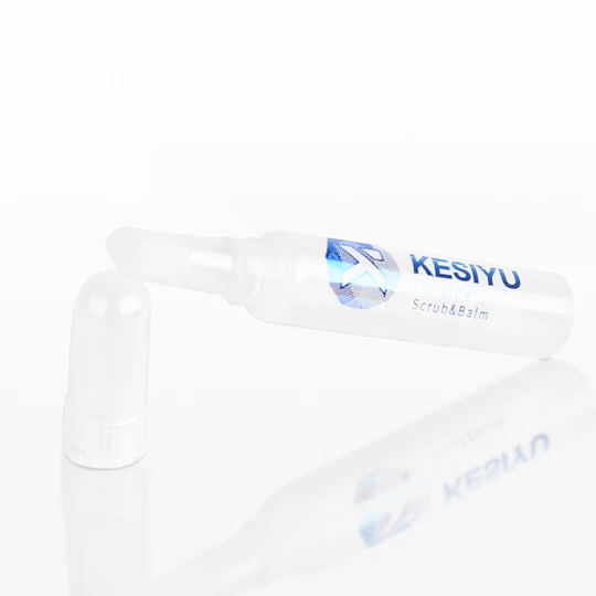 K160401-D16mm Long Lip Balm Tip Plastic Tube with screw-on cap 