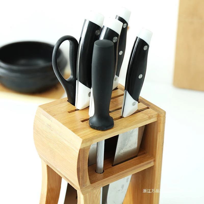 Bamboo kitchen knife rack storage rack kitchen knife rack storage rack knife holder household bamboo knife holder multifunctional knife