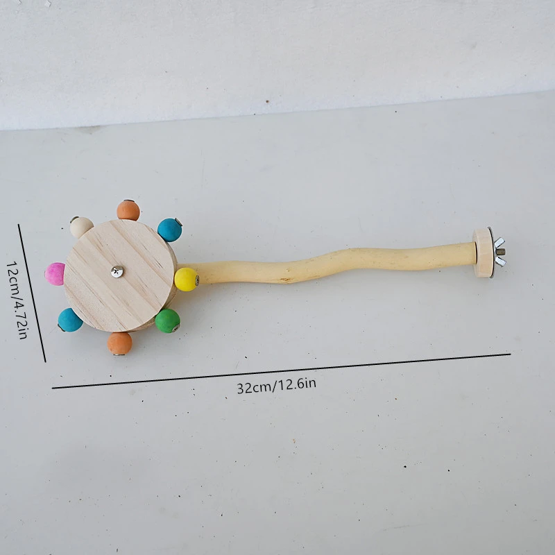 跨境鹦鹉鸟玩具 旋转风车站棒 鸟笼站杆站杠益智玩耍用品厂家直销