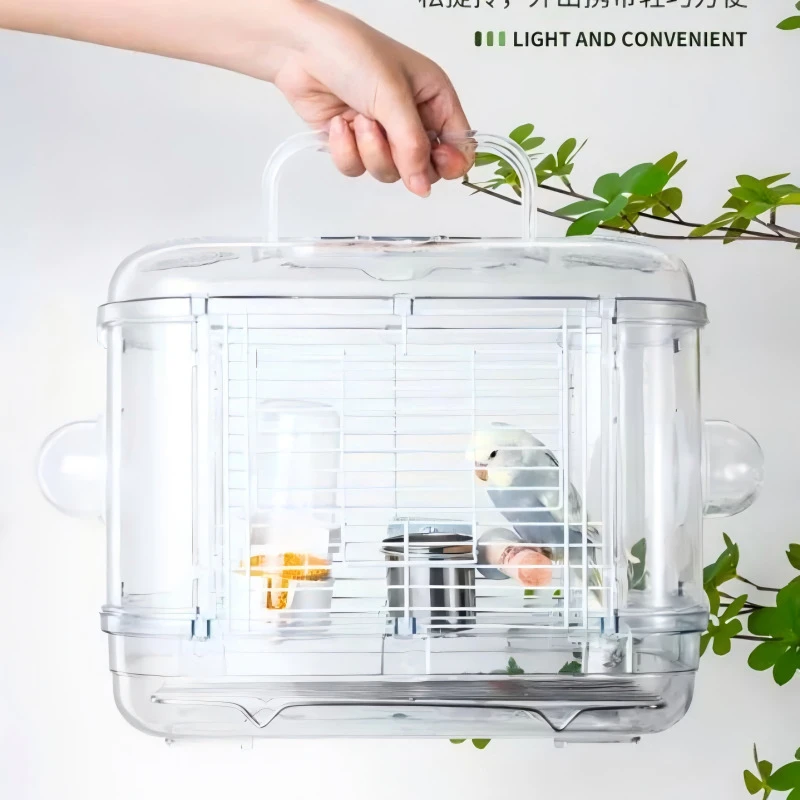 玄凤鹦鹉外出笼便携笼手提笼外带笼鹦鹉笼亚克力小鸟笼便携小笼子