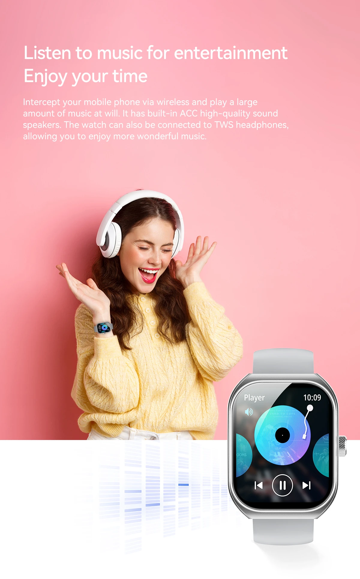 ZYA JX630 Smart Watch, Wireless Call/Dial, Compatible with IPhone/Andriod, Multi Sports Mode, Call Reminder And Rejection, SMS Reminder, Information Reminder Viewing, Glitter Embellishment, Plastic Material, USB Charging, DeepSeek CatGPT