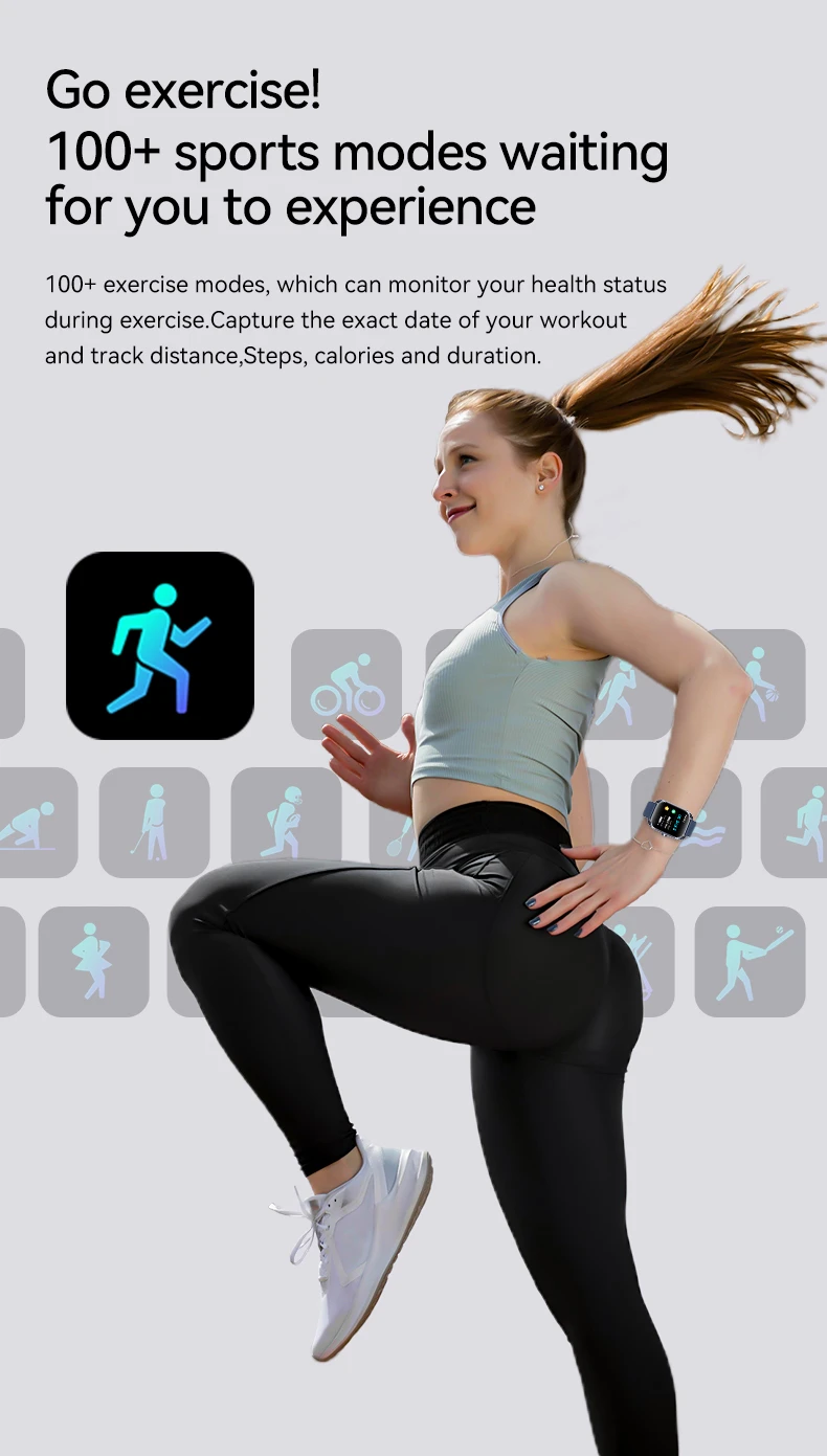 ZYA JX631 Wireless Calling Multi-Sport Tracker Smart Fitness Watch Pro - Customizable Wallpaper, USB Rechargeable, Compatible with iOS/Android, Stylish Design for Active Men and Women DeepSeek CatGPT