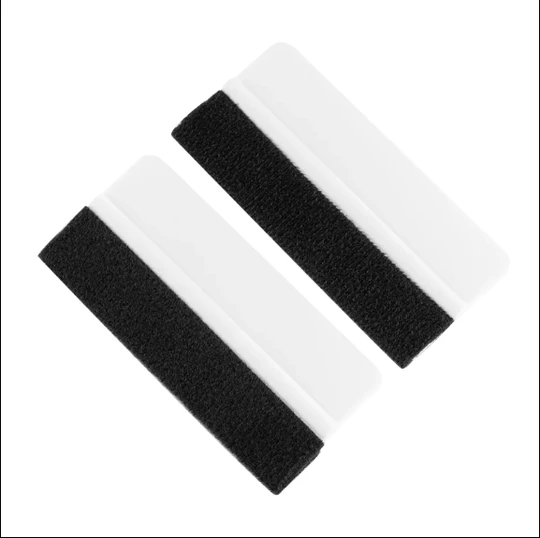 KUNAISI Mini White Squeegee Vinyl Wrap Squeegee Car Wrap Tool Scraper with Black Fabric Felt Edge