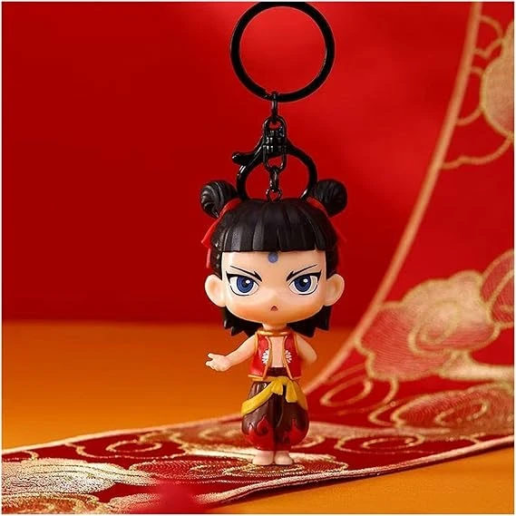 2025 Animation Movie Nezha 2 Merch Ne Zha Keychain, Novelty Anime Fans Cute Figure Key Chains, Collectable Mini Figures