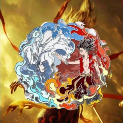 NeZha2: NeZha and Aobing pattern badge metal badge unique character design medal