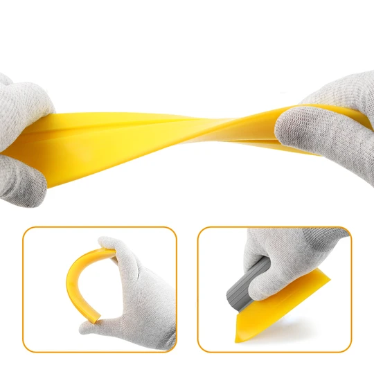 KUNAISI Yellow Scraper for Automotive Film Application Tools Automotive Paint protection Film Scraper Rubber Scraper