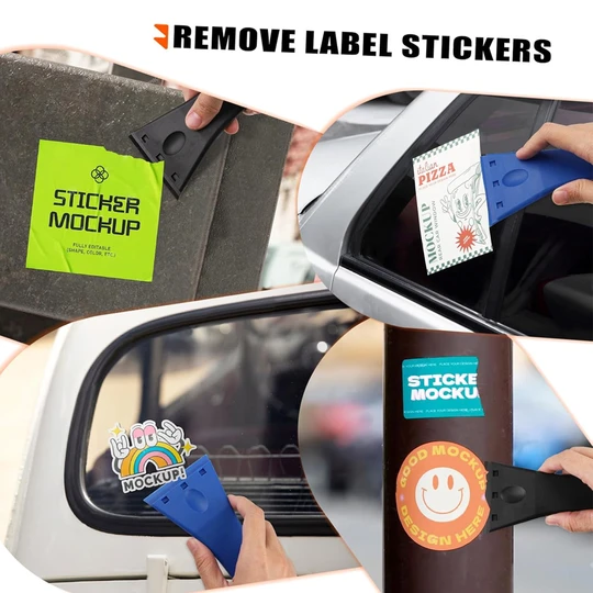 KUNAISI Scraper for Removing Plastic Razor Blade Tool Cleaning Razor Scraper Window Tint Tool for Decals Stickers Labels