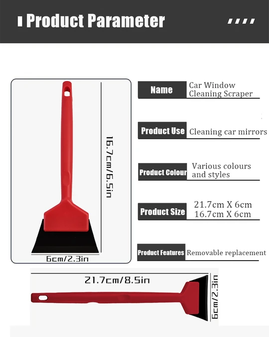 KUNAISI High Quality Long Handle Wiper Window Tinting Tools Mini Squeegee Car Mirror Cleaning Scraper for Car Quarter Window