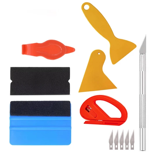 KUNAISI 7pcs Window Tinting Vinyl Film Wrap Tools Set PPF Wrapping Vinyl Car Application Tool Set