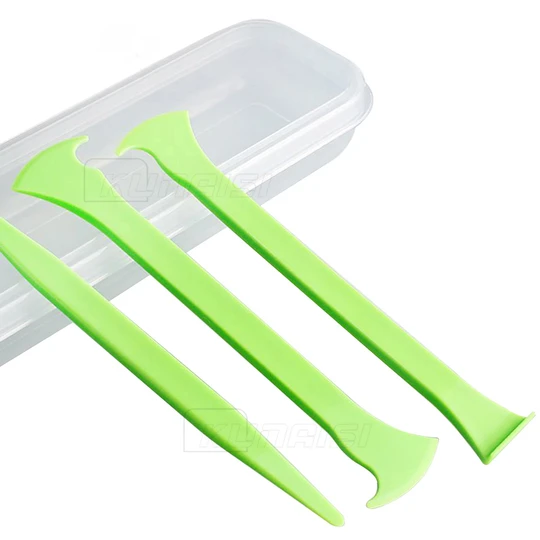 KUNAISI 3pcs Set Vinyl Car Wrap Tucking Corner Squeegee Film Tucking and Cutting Tool Kit Car Detail Scraper