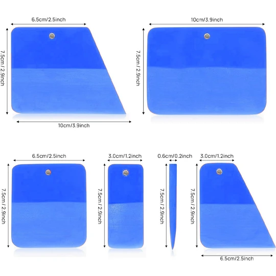 KUNAISI 5PCS Magnetic PPF Squeegee Rubber Squeegee Window Tinting Tools Film Car Wrapping Tools