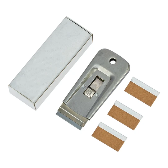 KUNAISI 1.5 Inch Mini Blade Sticker Remover Tool Glue Removal Cutter Kitchen Floor Cleaning Metal Scraper Glass Scraper