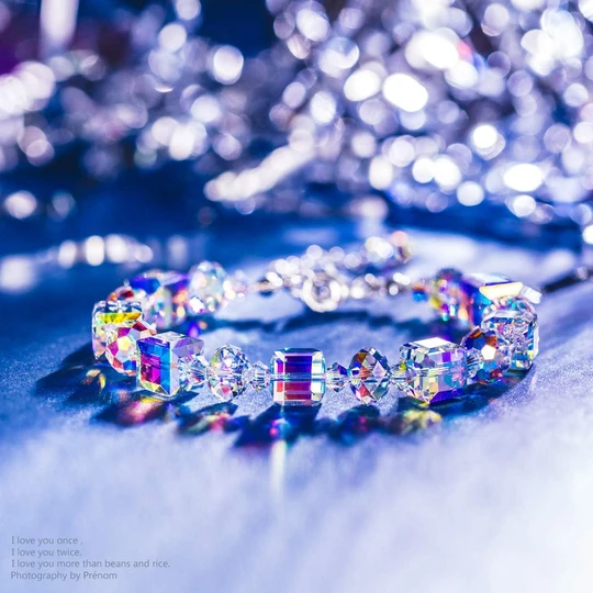 Women's Sterling Silver Aurora Borealis Crystal Bracelet