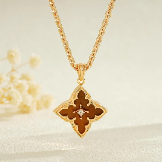 Gold Clover Necklace for Women 