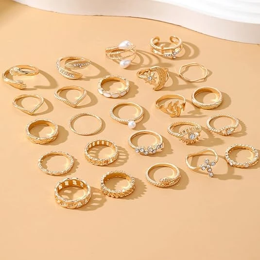 Gold Knuckle Rings Set For Women 
