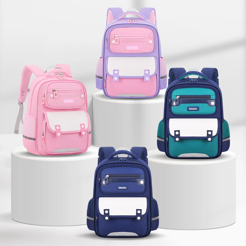 Primary school students children's cartoon cute spine protection weight reduction upgraded back pad girls schoolbag side opening girls large capacity backpack