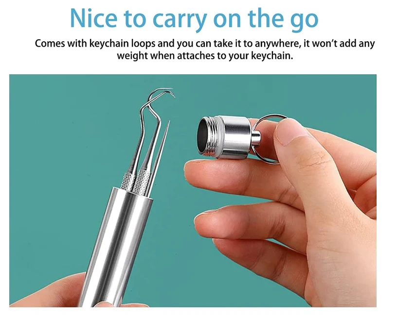 7PC Metal Toothpicks Tooth Cleaning tool Interdental Brush Teeth Tartar ​Remover Reusable limpieza fio Dental Floss Oral Hygiene