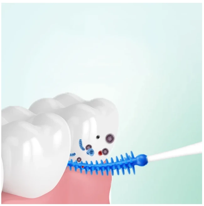 200pcs Interdental Silicone Brushes Dental Toothpicks Brush Between Teeth Silicone Toothpicks With Thread Oral Cleaning Tool-6