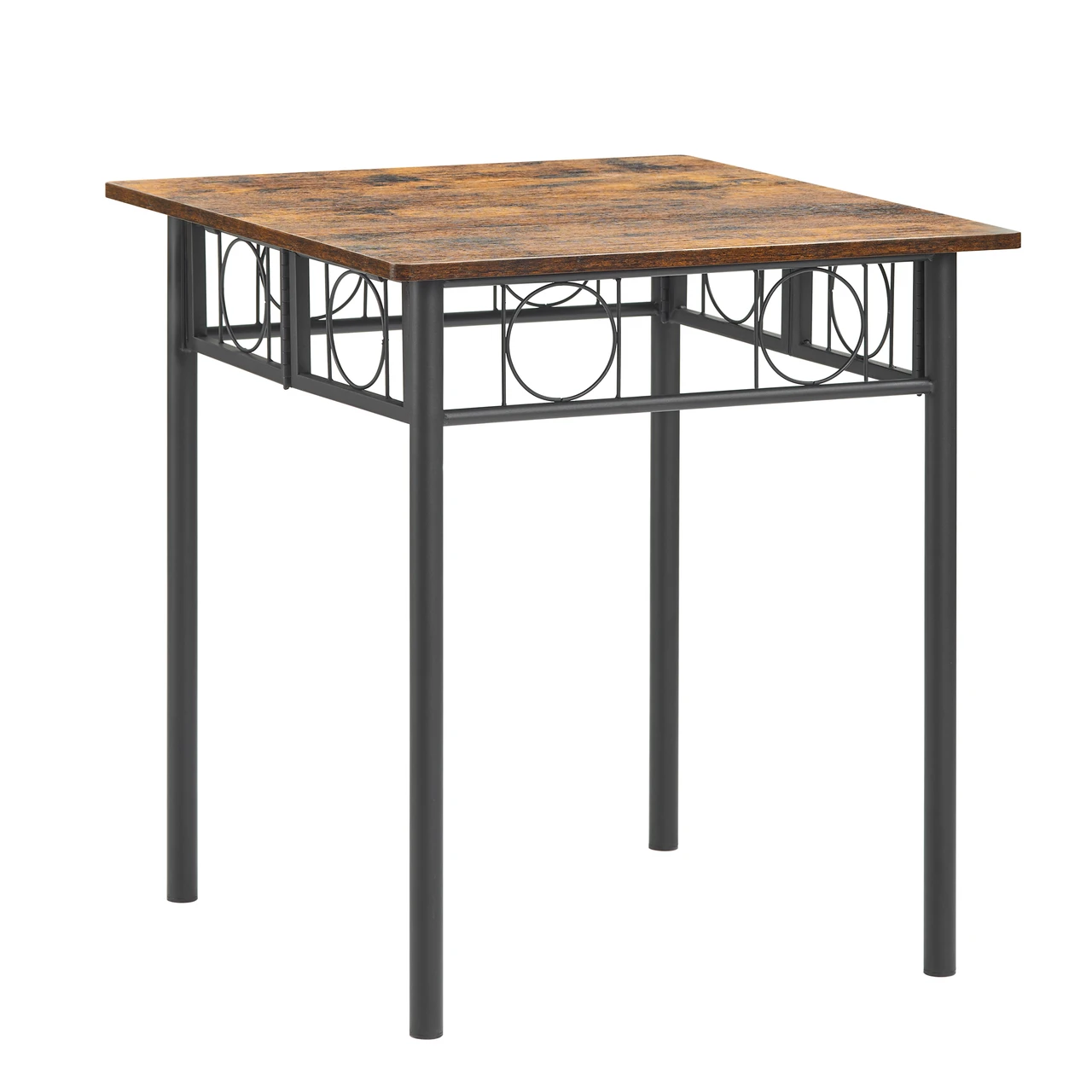 Folding Dining Table for 4 People, Dining Table with Removable Panels, no Installation Required, Kitchen Dining Table for Small Spaces (Brown) Metal Legs