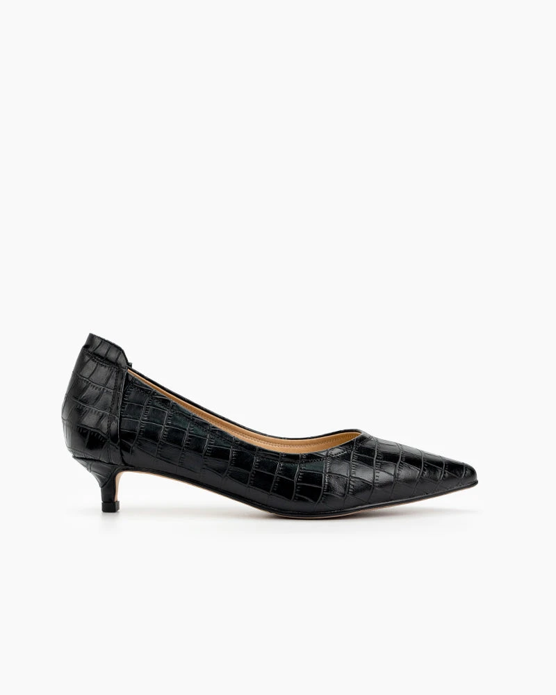 Pointed Toe Low Kitten Heels Pumps
