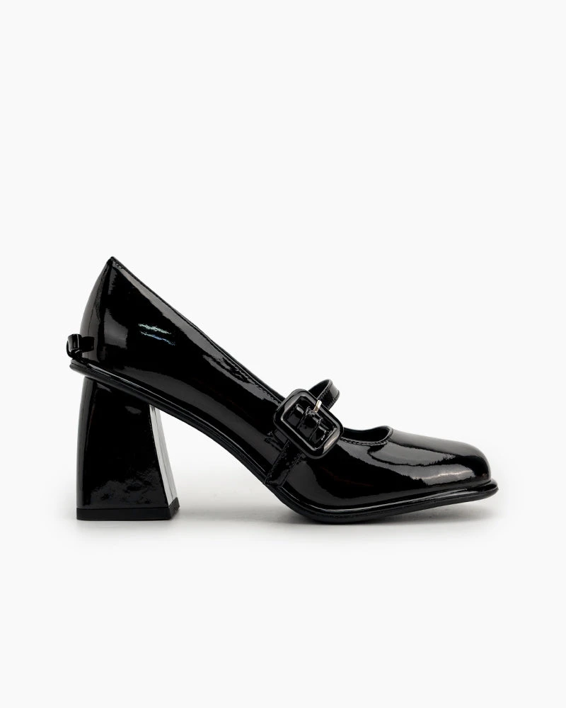 Platform Chunky Heels Square Toe Block Heel Mary Jane Pumps