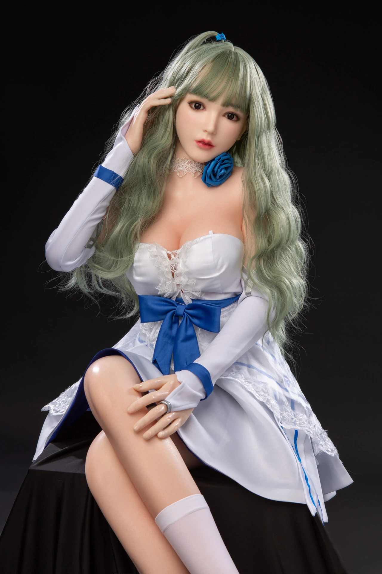 Fealty   Green Hair Lifelike Silicone Head Sex Doll