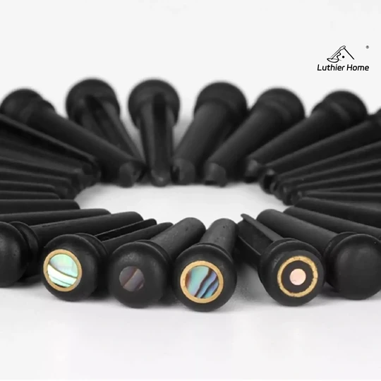 6Pcs Ebony Pin with Abalone brass ring