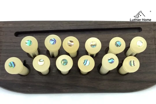 6Pcs Unbleached Real Cow Bone Pins with Abalone 