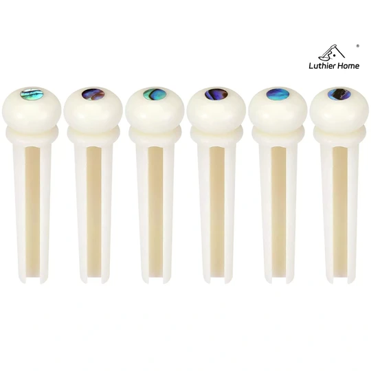 6Pcs Ivory Real Cow Bone Pins with Abalone 