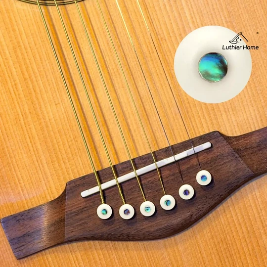 6Pcs Ivory Real Cow Bone Pins with Abalone 