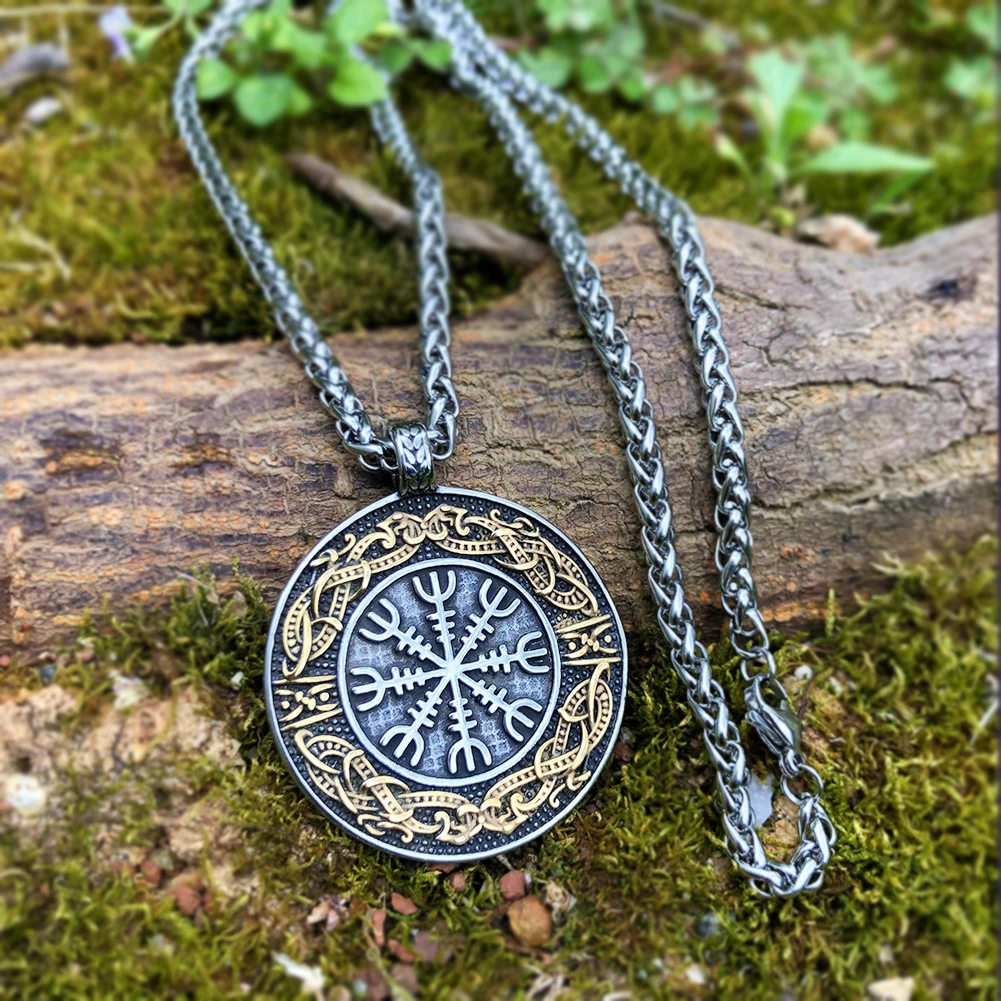 Men's Stainless Steel Viking Rune Snowflake Gold Bracelet Bracelet Jewelry