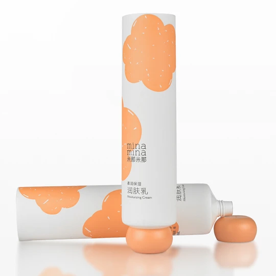 K400203-D40mm Flat Head Plastic Tube with Round Screw On Cap