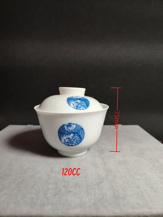 Ningjingtang Round Phoenix Pattern Covered Bowl